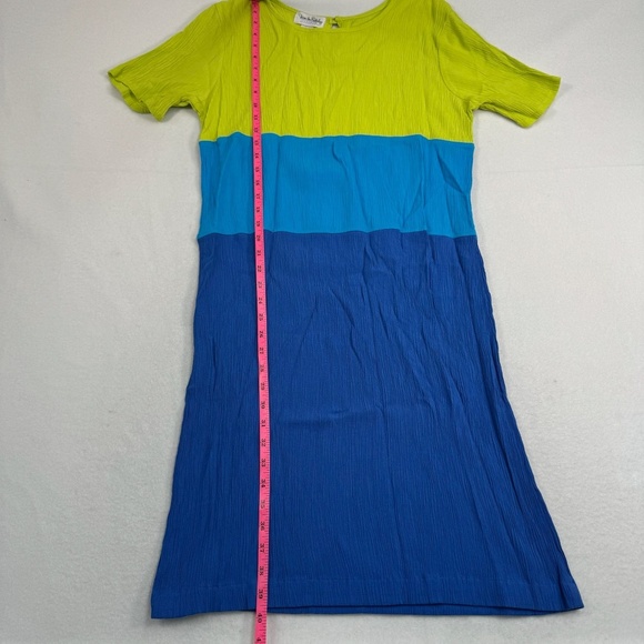 Diane Von Furstenberg Short Sleeve Gauze Midi Dress Womens SZ Large Multi Color - Picture 8 of 9
